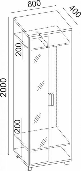 Шкаф 600 с зеркалом West (Риннер) в Среднеуральске - sredneuralsk.mebel-e96.ru