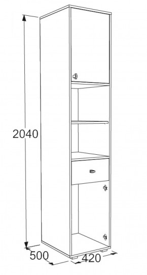 Шкаф комбинированный Омега 18 в Среднеуральске - sredneuralsk.mebel-e96.ru