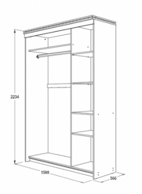 Шкаф-купе 1500 мм 3-х дверный Ольга-13 в Среднеуральске - sredneuralsk.mebel-e96.ru