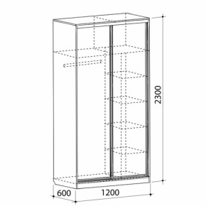 Шкаф-купе Рио 1-600 Бабочки (полки справа) в Среднеуральске - sredneuralsk.mebel-e96.ru