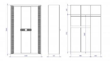 Шкаф 1400 мм 3-дверный Сиде (СБК) в Среднеуральске - sredneuralsk.mebel-e96.ru