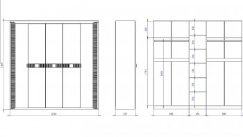 Шкаф 2300 мм 5 дверный Сиде (СБК) в Среднеуральске - sredneuralsk.mebel-e96.ru