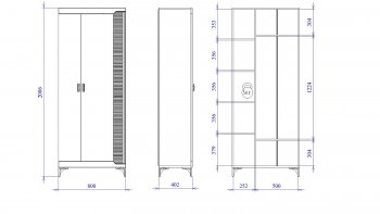 Шкаф 800 мм 2-дверный NEW Сиде Белый (СБК) в Среднеуральске - sredneuralsk.mebel-e96.ru