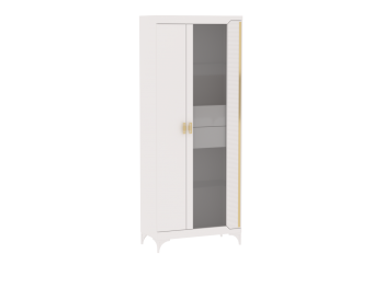 Пенал со стеклом широкий NEW Сиде Белый (СБК) в Среднеуральске - sredneuralsk.mebel-e96.ru | фото