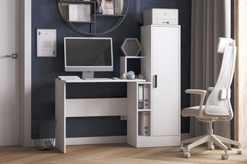 Компьютерный стол СКМ-2 белый (Микон) в Среднеуральске - sredneuralsk.mebel-e96.ru