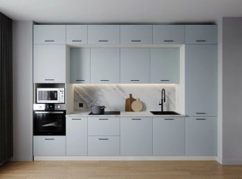 Кухонный гарнитур Смоки 3400 мм МДФ (Санвут) в Среднеуральске - sredneuralsk.mebel-e96.ru