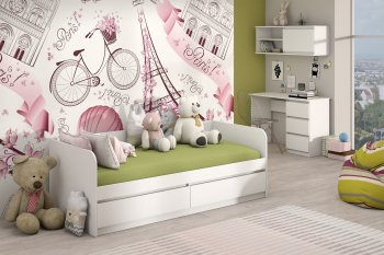 Кровать Соната 900 белый (Зарон) в Среднеуральске - sredneuralsk.mebel-e96.ru