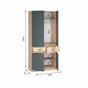 Шкаф 1000 мм Стоуби ШК-1000 графит (ИЦ) в Среднеуральске - sredneuralsk.mebel-e96.ru