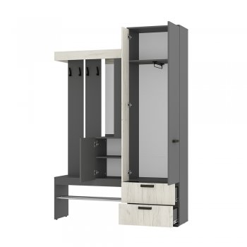 Прихожая Трамп графит/крафт белый (БТС) в Среднеуральске - sredneuralsk.mebel-e96.ru