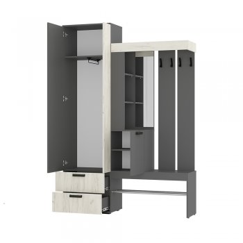 Прихожая Трамп графит/крафт белый (БТС) в Среднеуральске - sredneuralsk.mebel-e96.ru