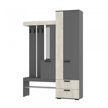 Прихожая Трамп графит/крафт белый (БТС) в Среднеуральске - sredneuralsk.mebel-e96.ru