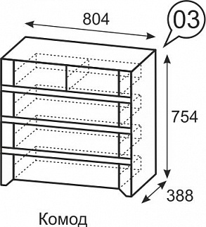 Комод №3 Твист (ИжМ) в Среднеуральске - sredneuralsk.mebel-e96.ru