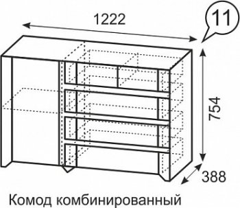 Комод комбинированный №11 Твист (ИжМ) в Среднеуральске - sredneuralsk.mebel-e96.ru