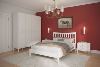 Кровать из массива Виола белый античный (БМ) в Среднеуральске - sredneuralsk.mebel-e96.ru