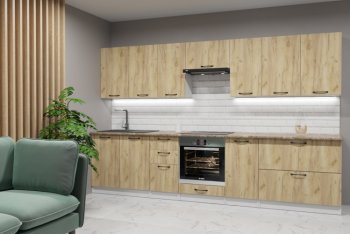 Кухонный гарнитур Янтарь 3000 мм (Герда) в Среднеуральске - sredneuralsk.mebel-e96.ru